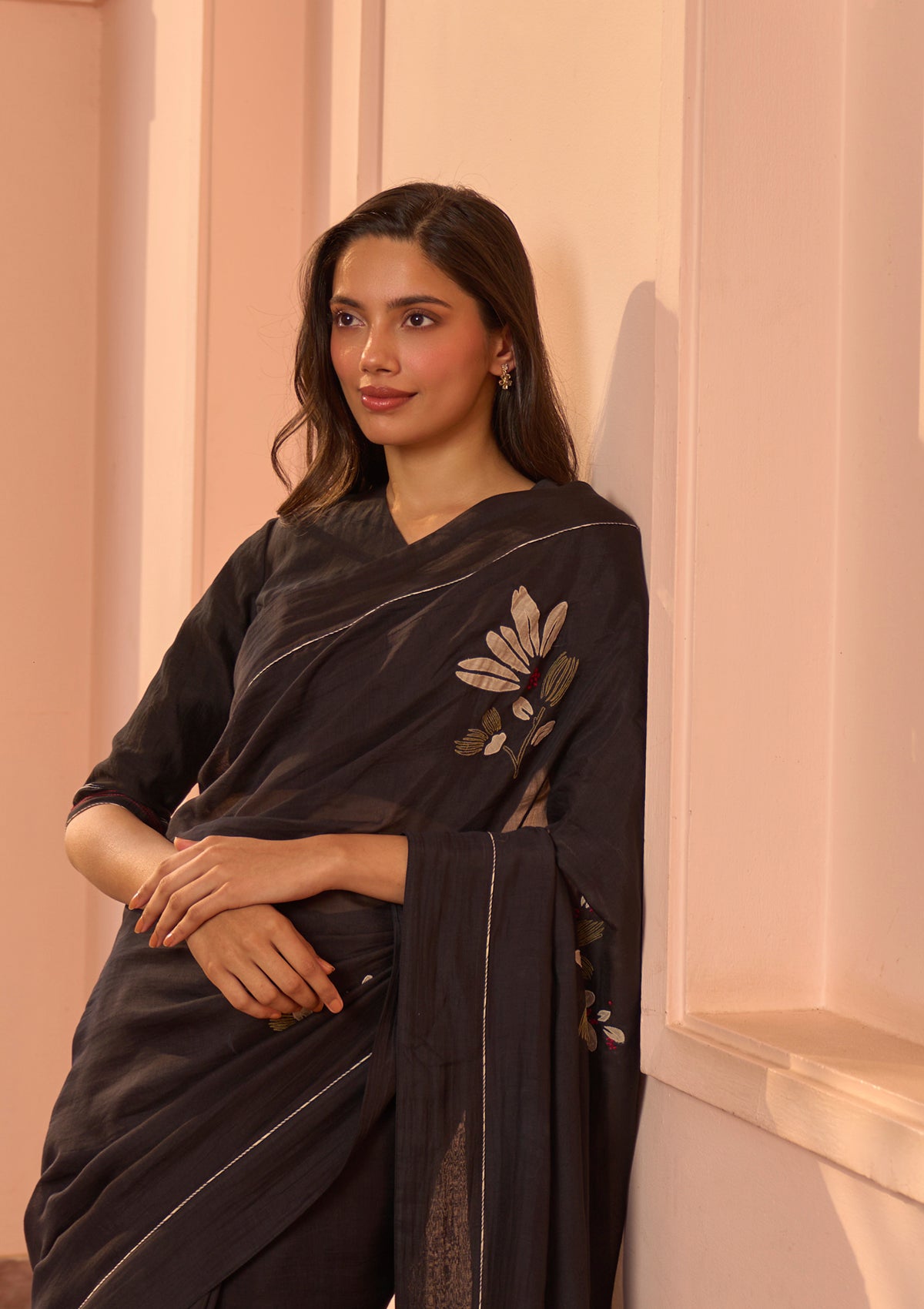 Noir Applique Saree