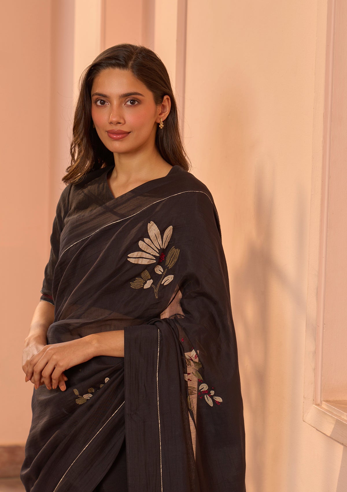 Noir Applique Saree