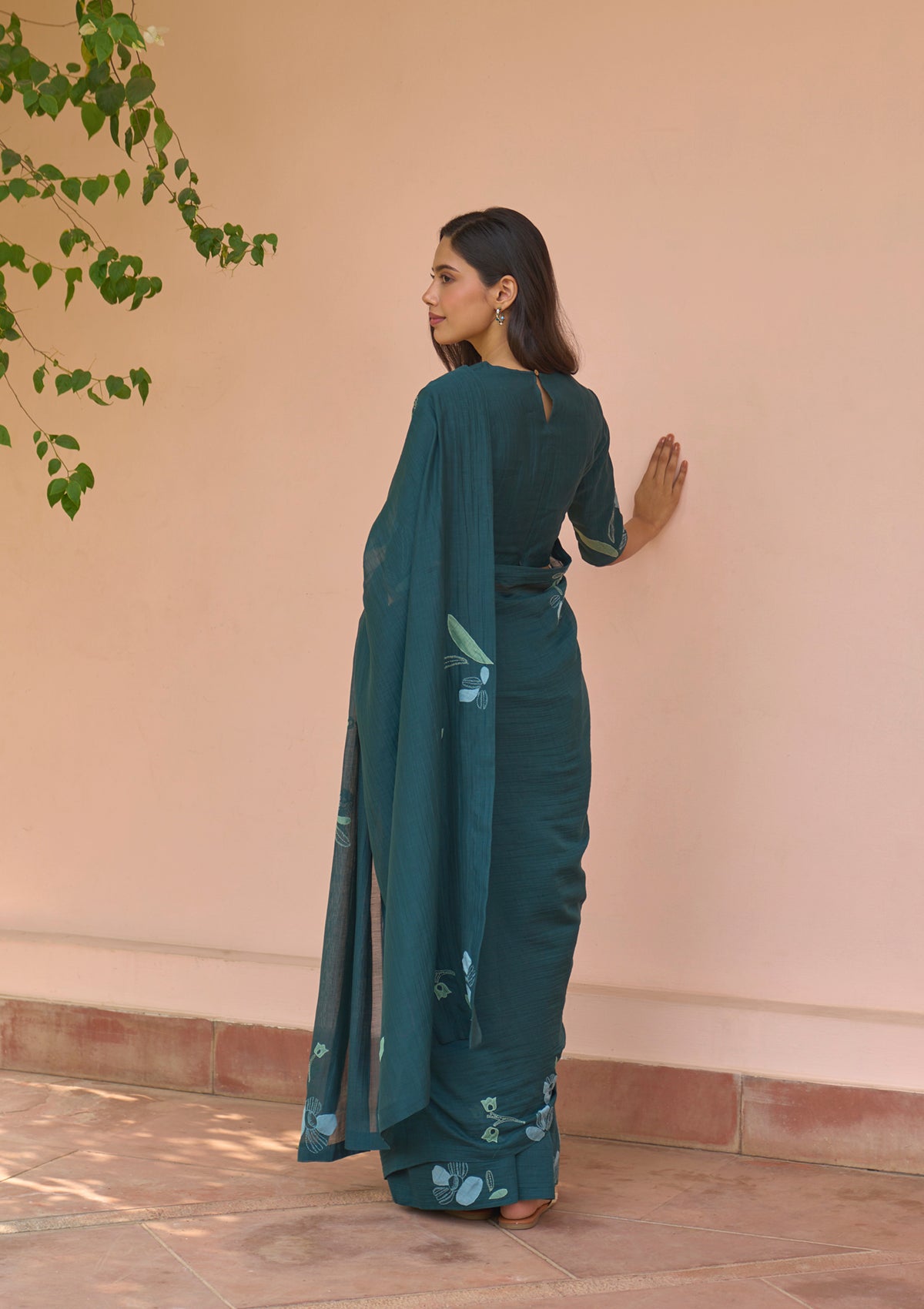 Jade Applique Bloom Saree