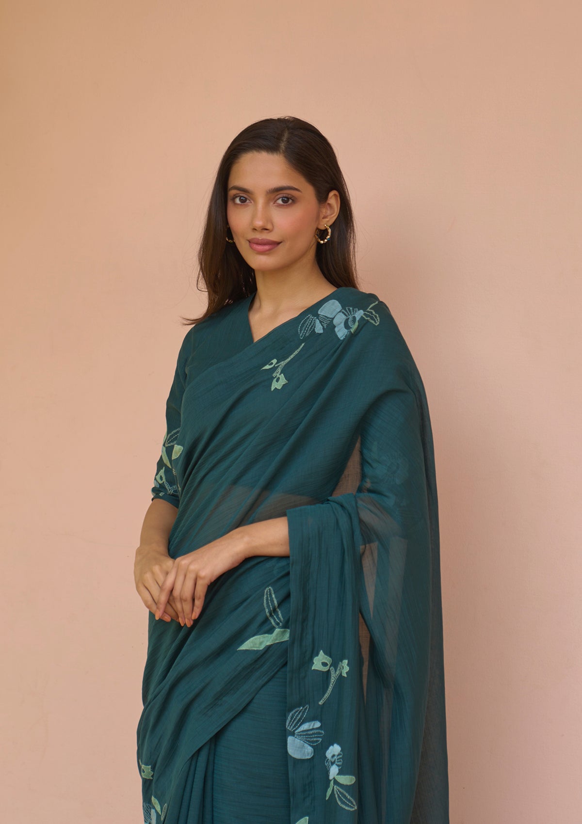 Jade Applique Bloom Saree