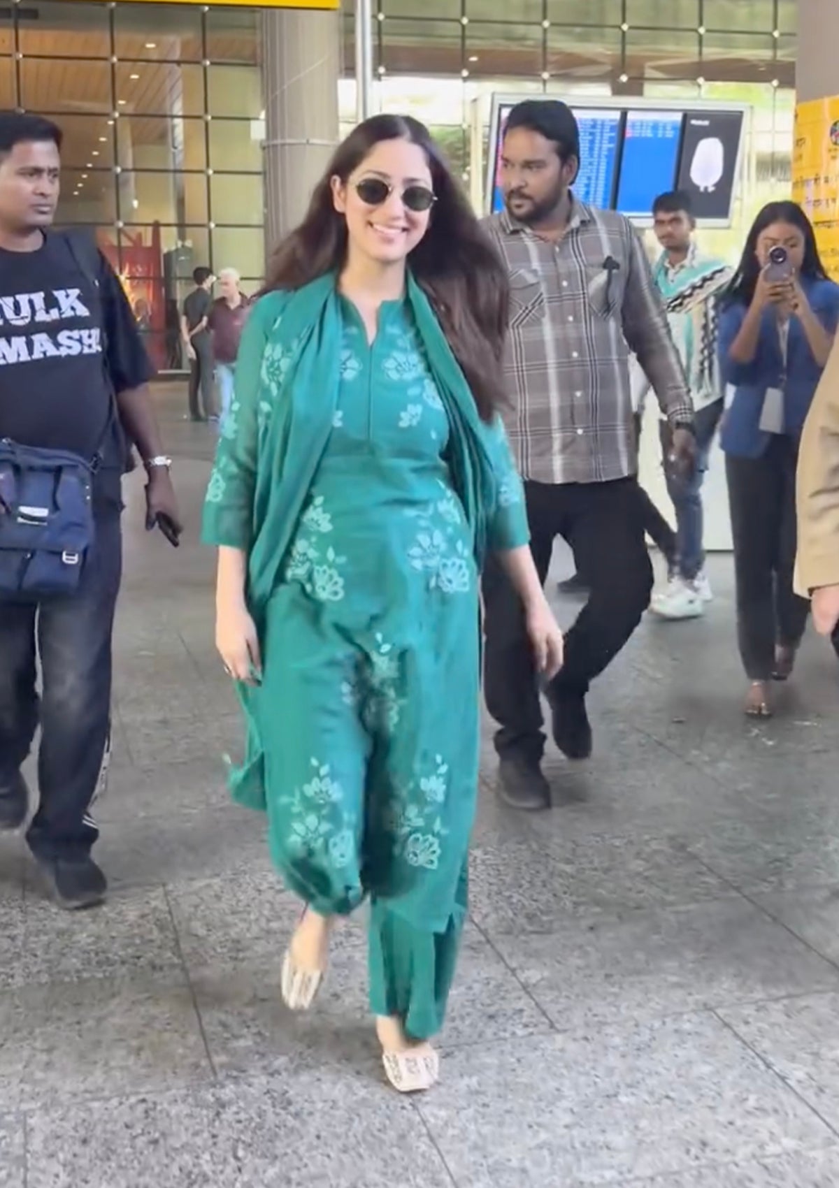 Teal Applique Embroidered Kurta Set