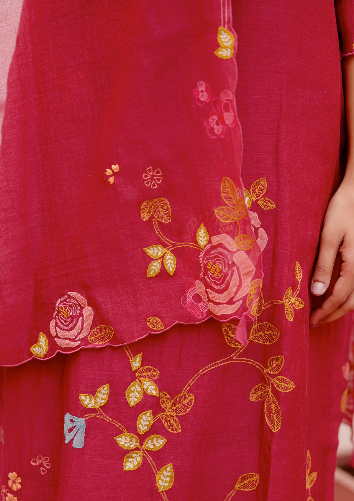 Berry Applique Kurta Set