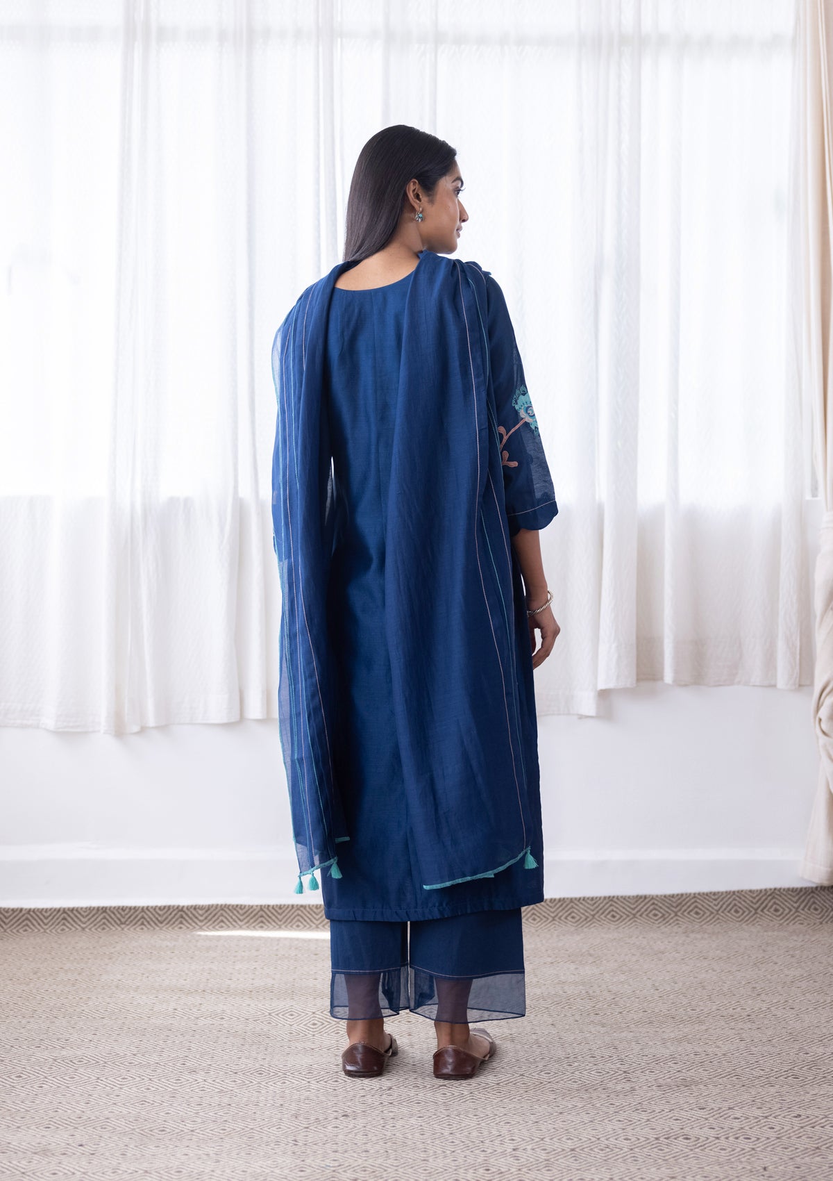 INK APPLIQUE KURTA SET