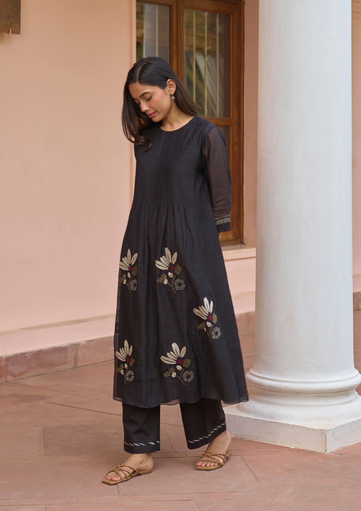 Noir Pintuck Co-ord Set