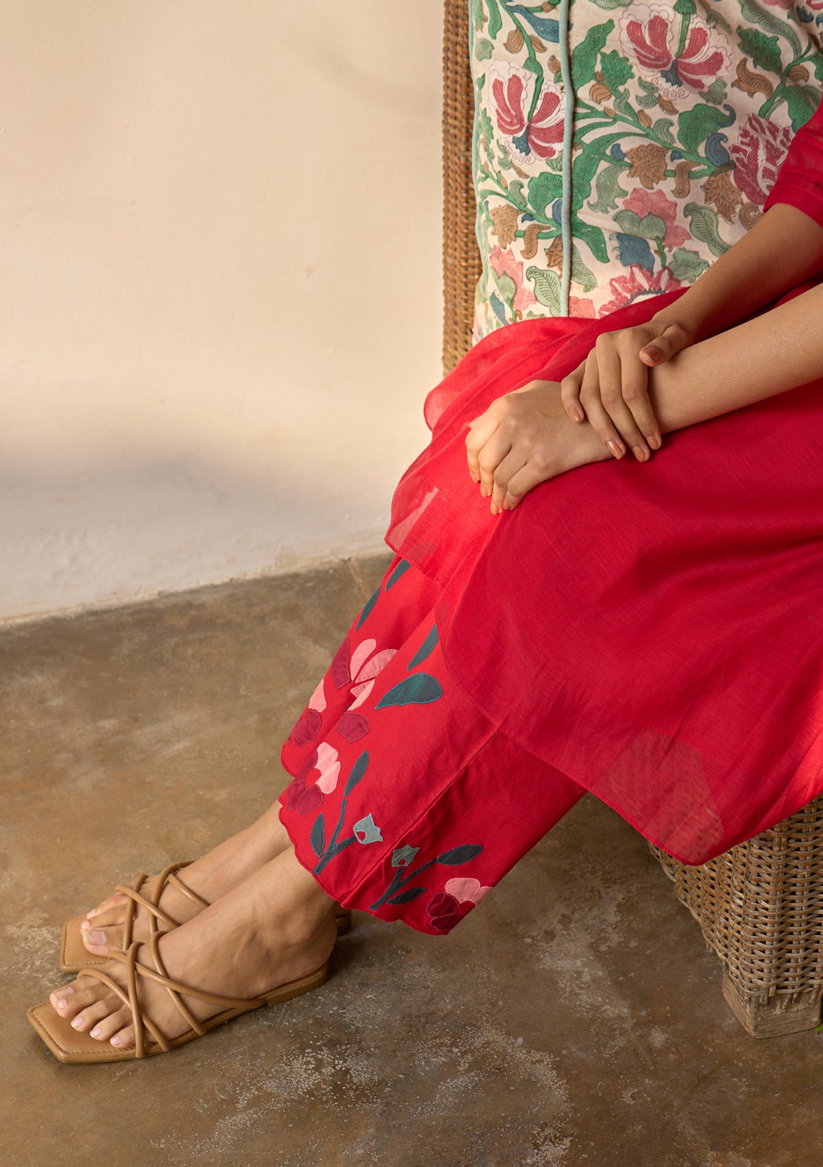 Cherry Red Applique Co-ord Set