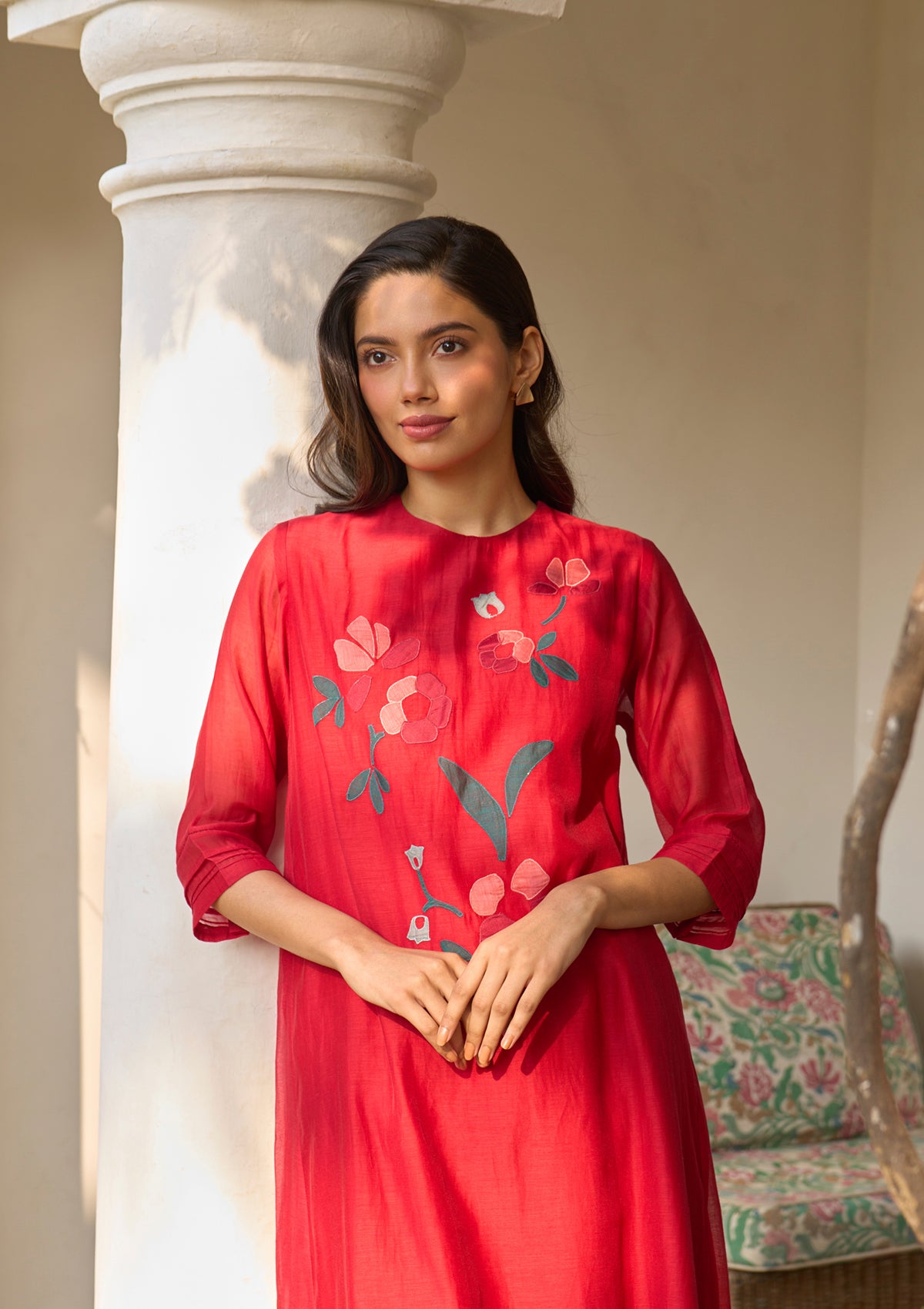 Cherry Red Applique Co-ord Set