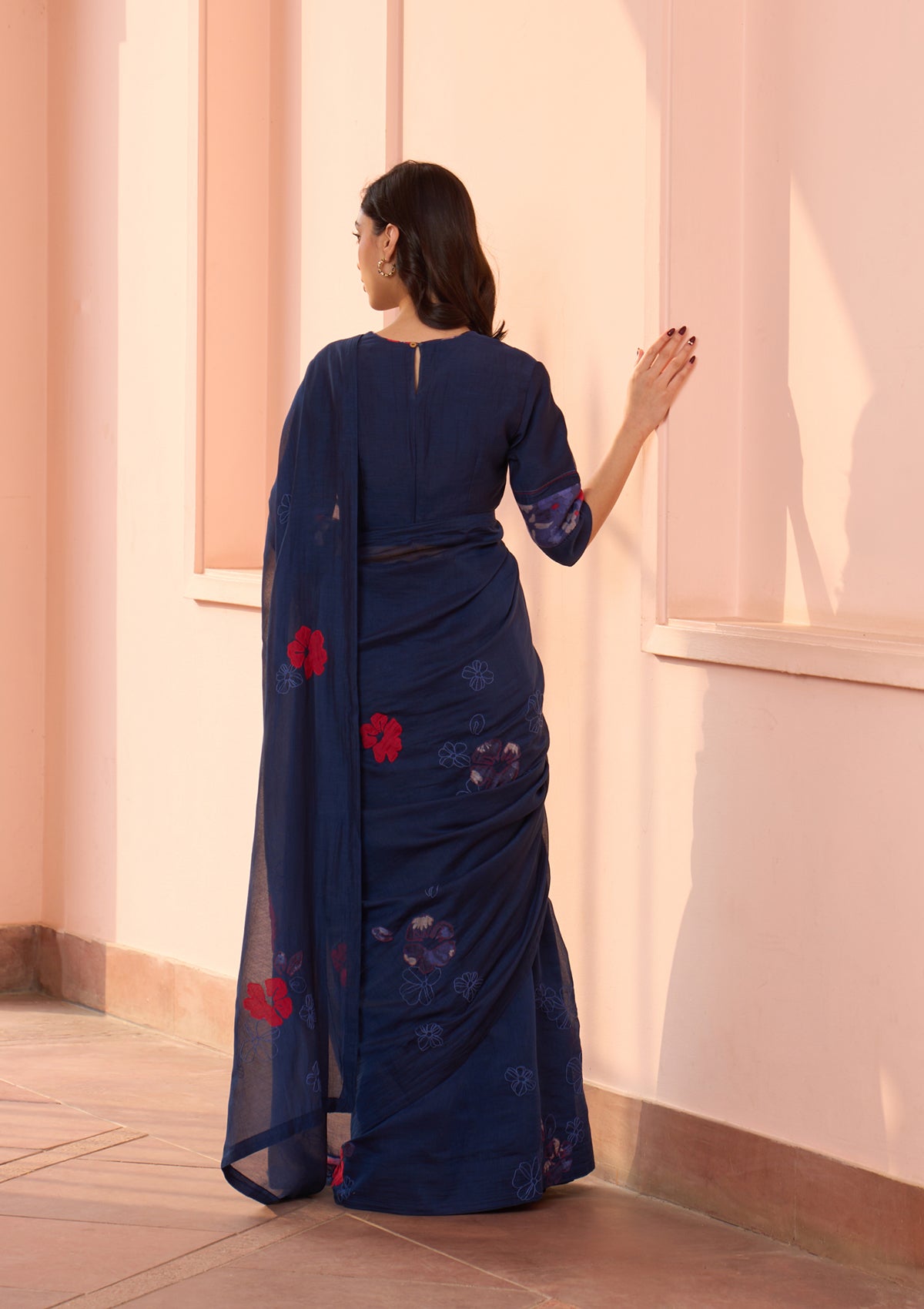 Sapphire Floral Applique Saree
