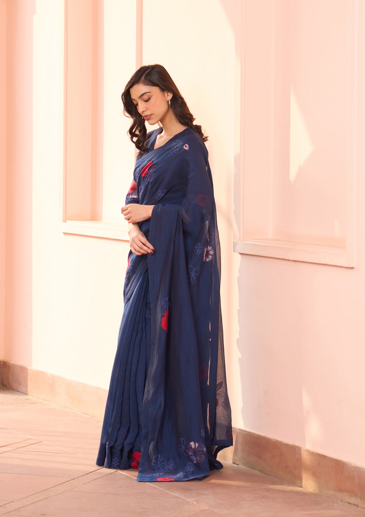 Sapphire Floral Applique Saree