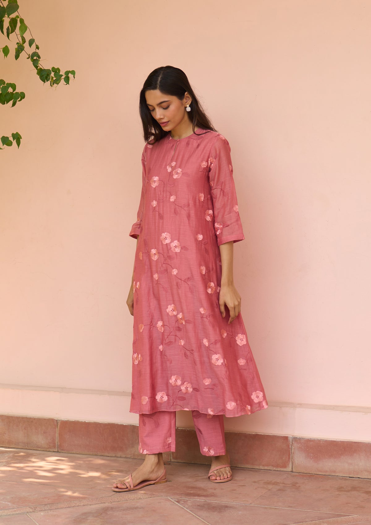 Hibiscus Embroidered Co-ord Set