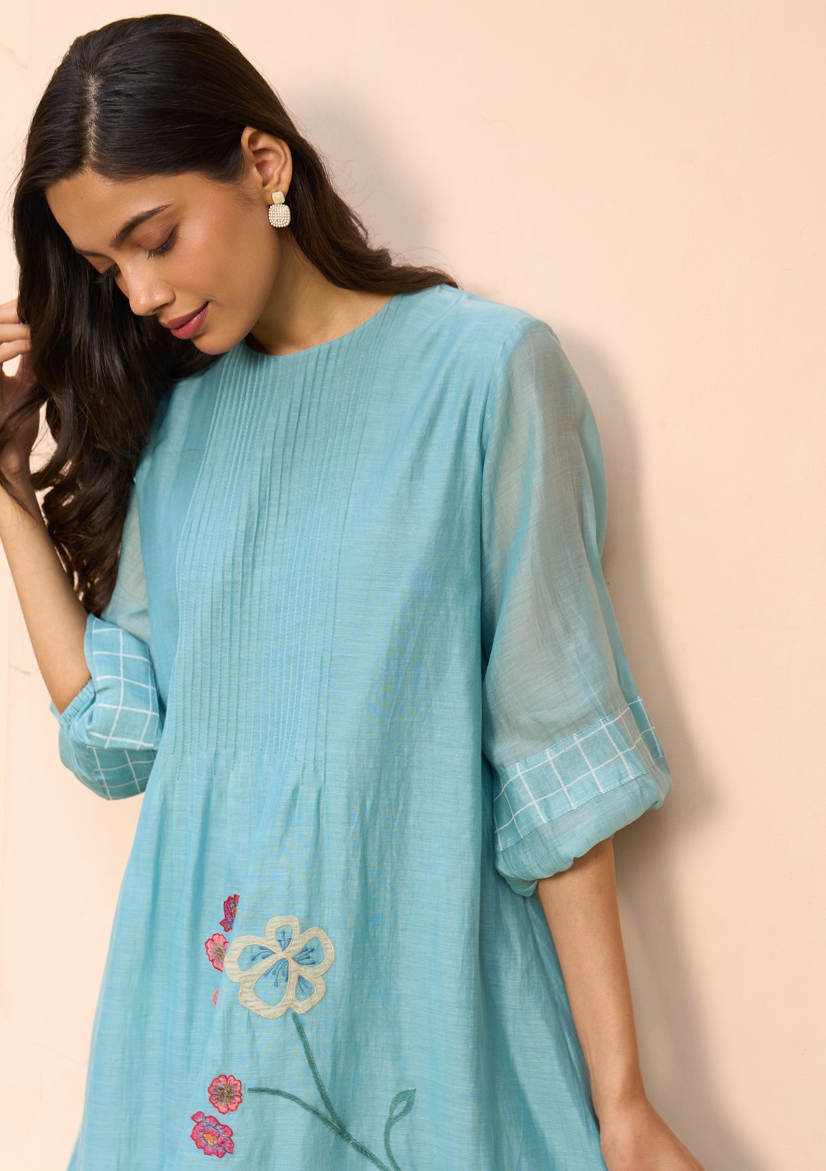 Powder Blue Applique Dress