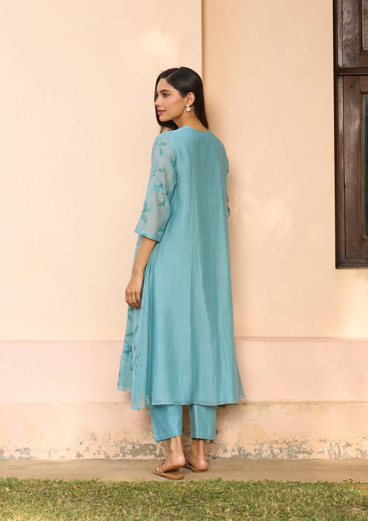 Powder Blue Embroidered Co-ord Set