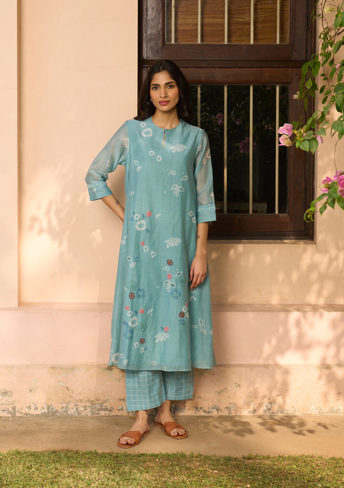 Powder Blue Floral Co-ord Set