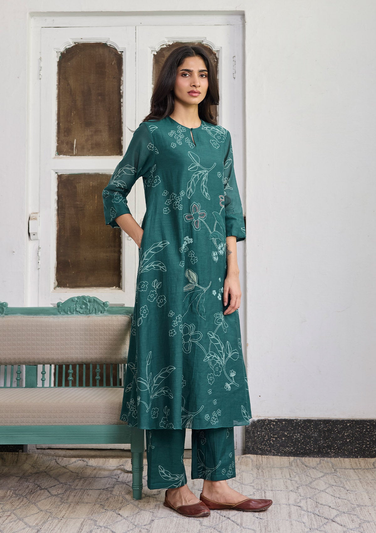 Emerald Thread Embroidered Co-ord Set