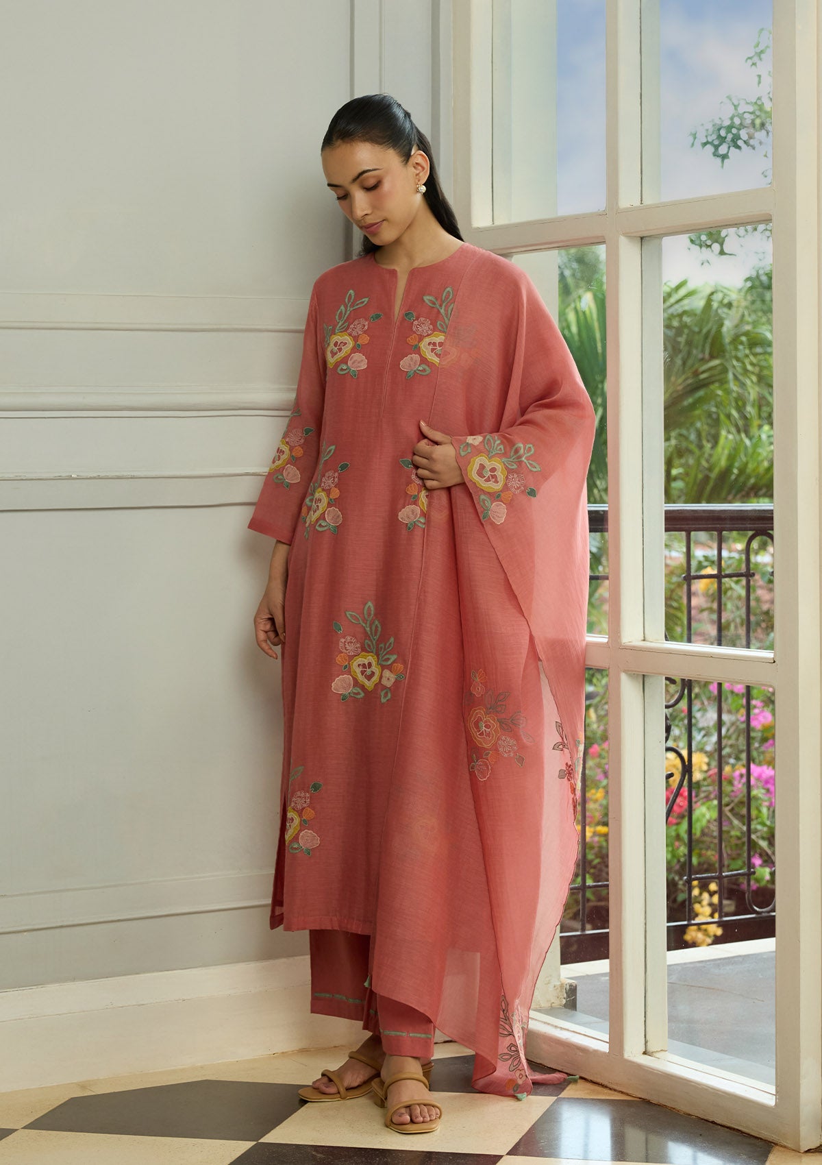 Blush Applique Kurta Set