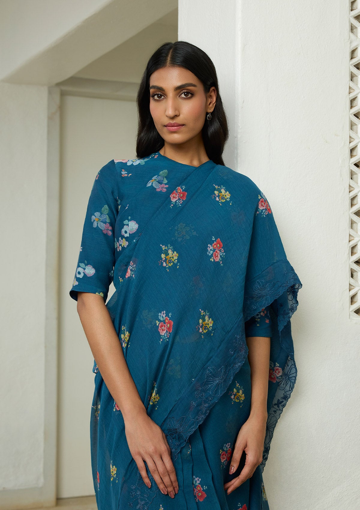 Sapphire Floral Saree