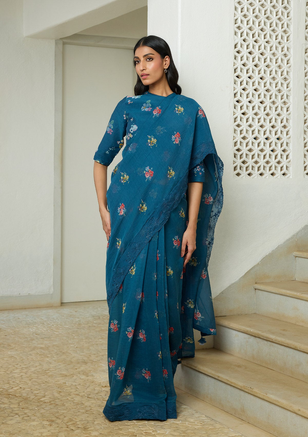 Sapphire Floral Saree