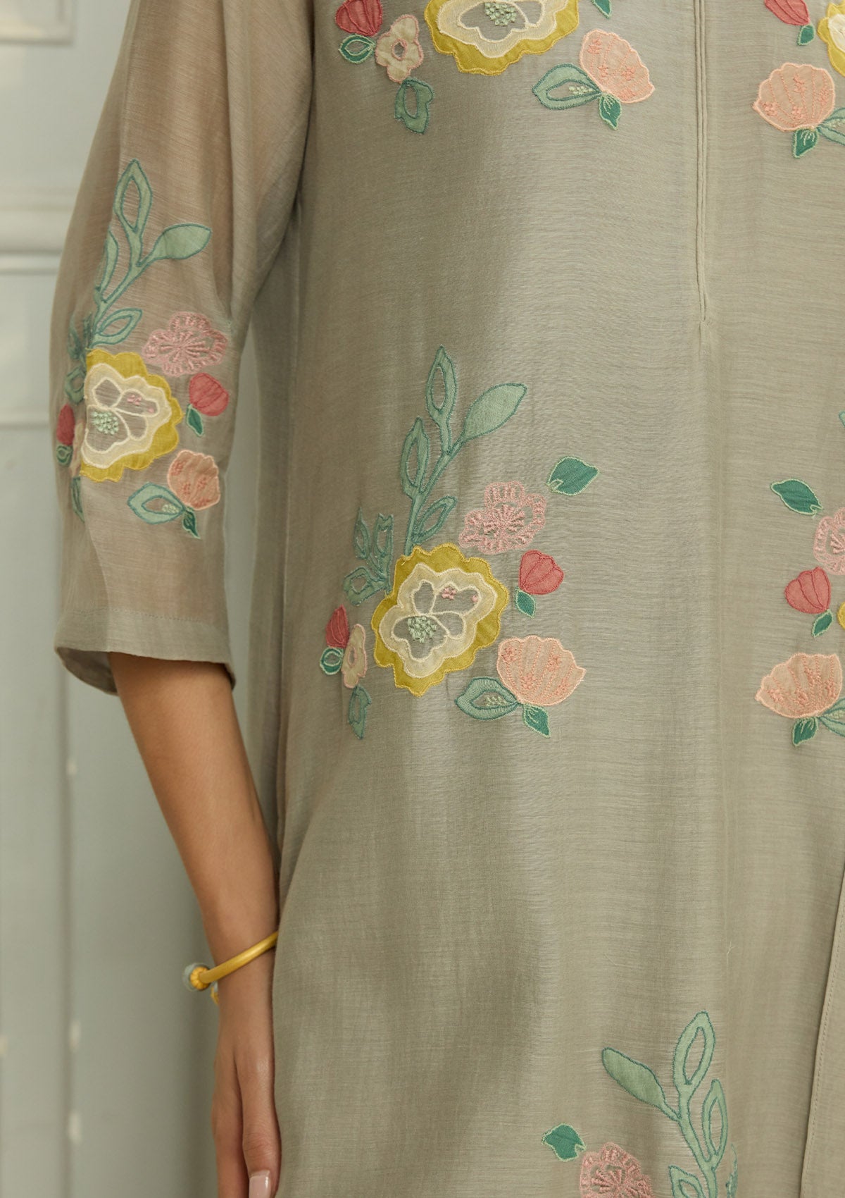 Slate Applique Kurta Set