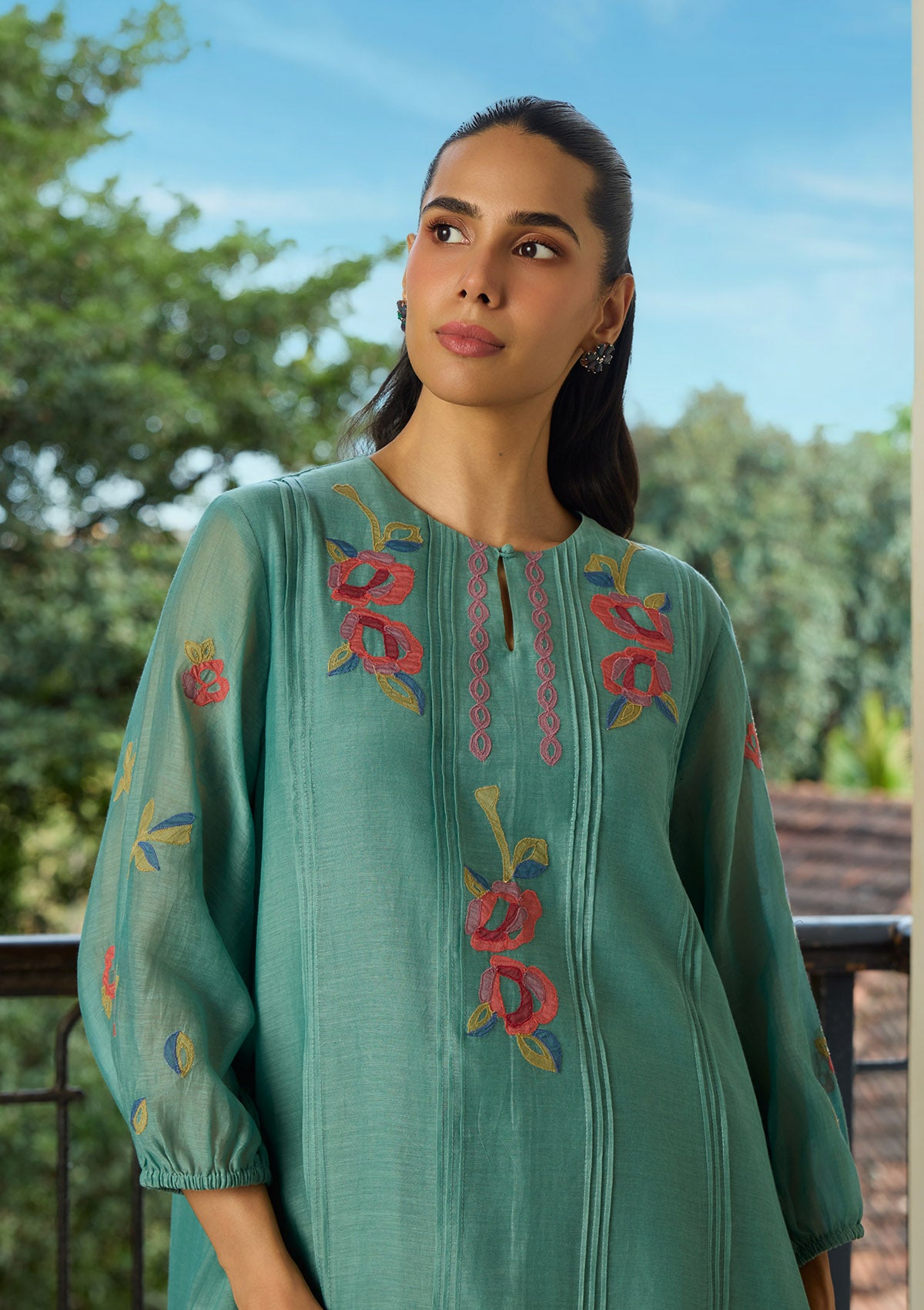 Aqua Applique Co-ord Set