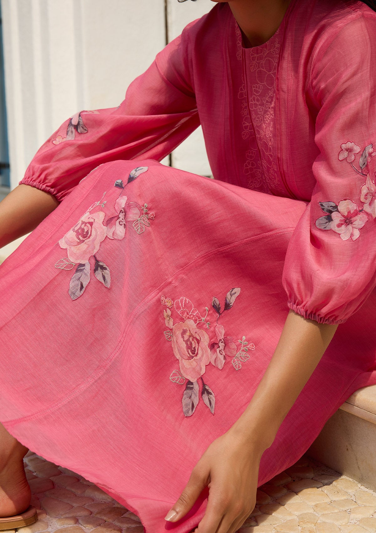Rose Pintuck Dress