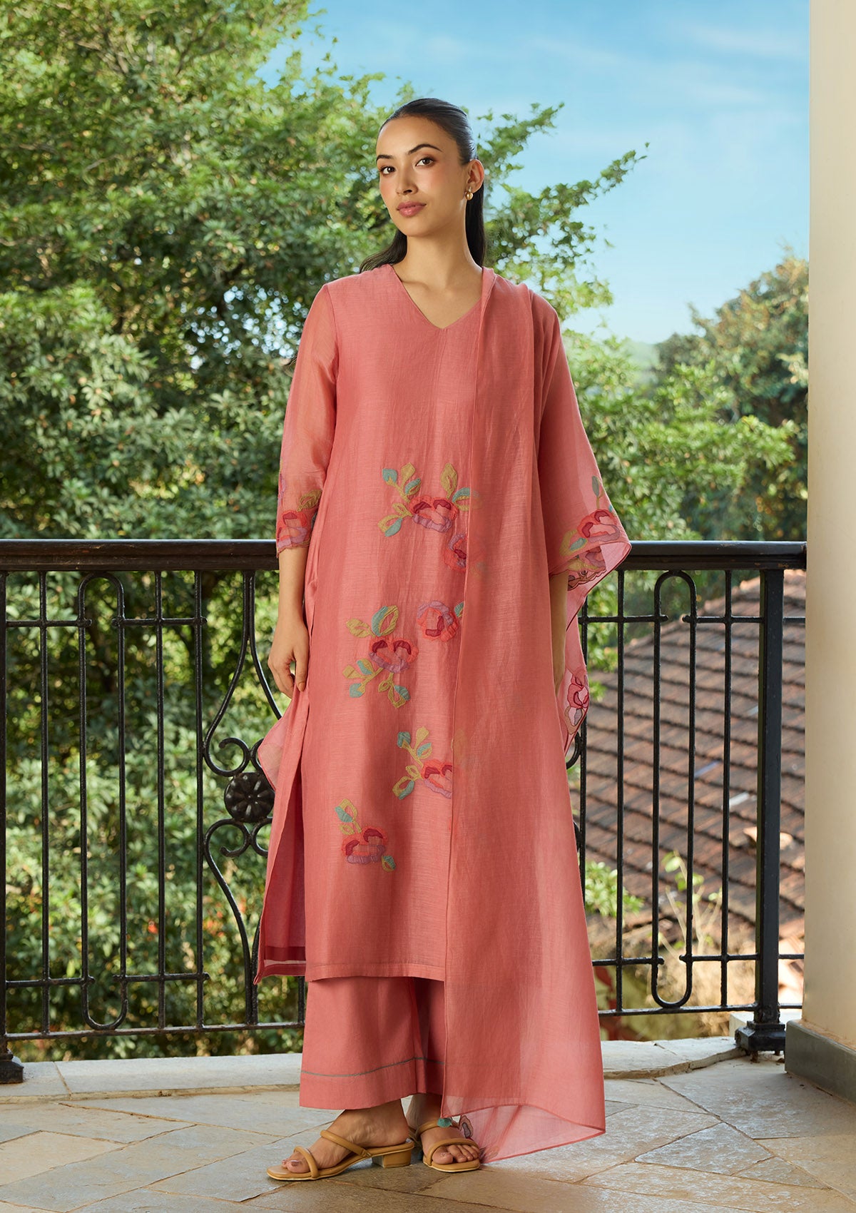 Blush Applique Kurta Set