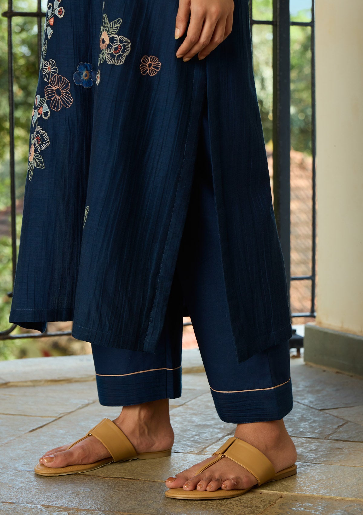 Midnight Blue Floral Kurta Set