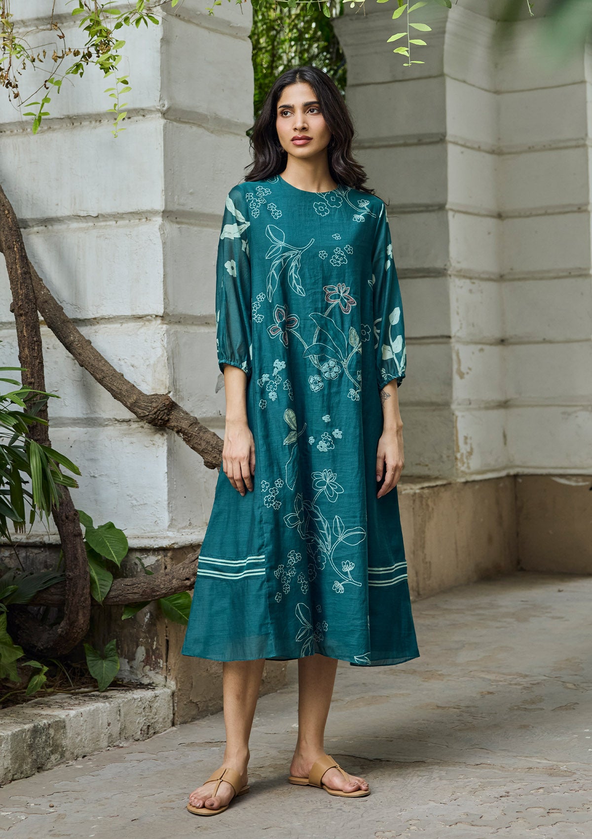 Emerald Thread Embroidered Dress