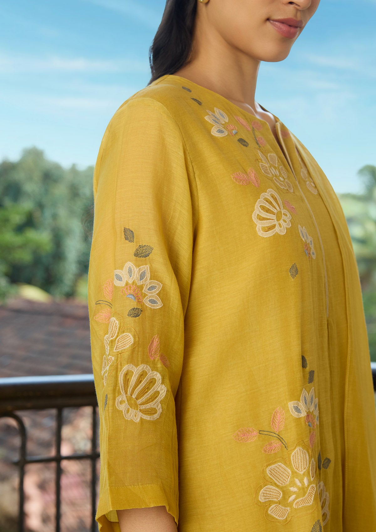 Marigold Applique Kurta Set
