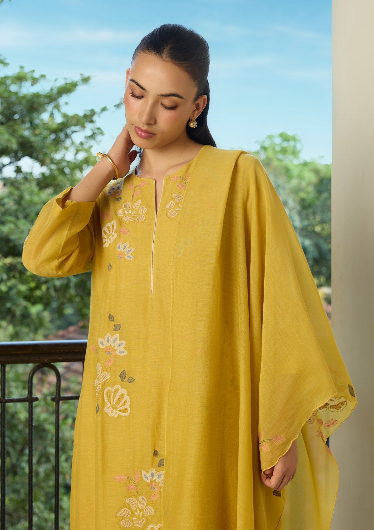 Marigold Applique Kurta Set