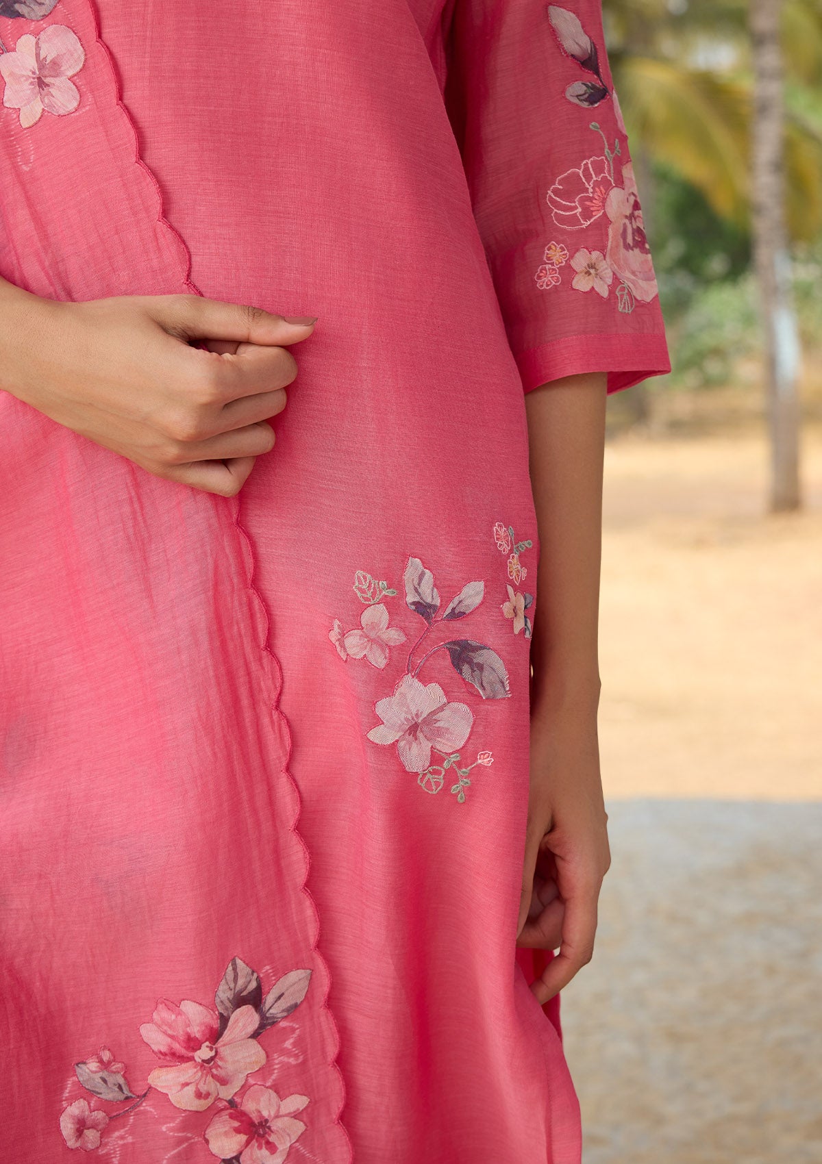 Rose Applique Kurta Set