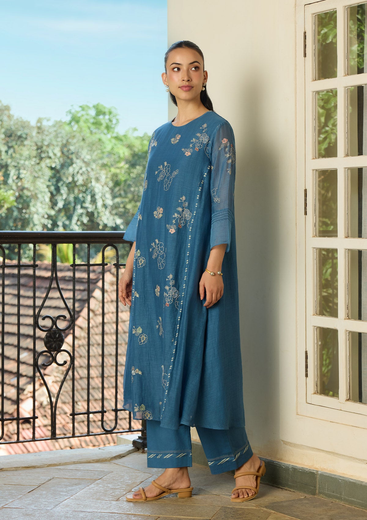 Indigo Thread Embroidered Co-ord Set