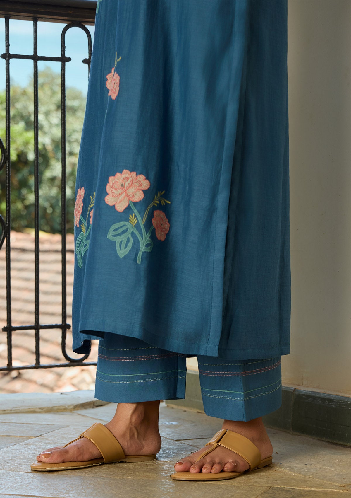 Indigo Applique Kurta Set