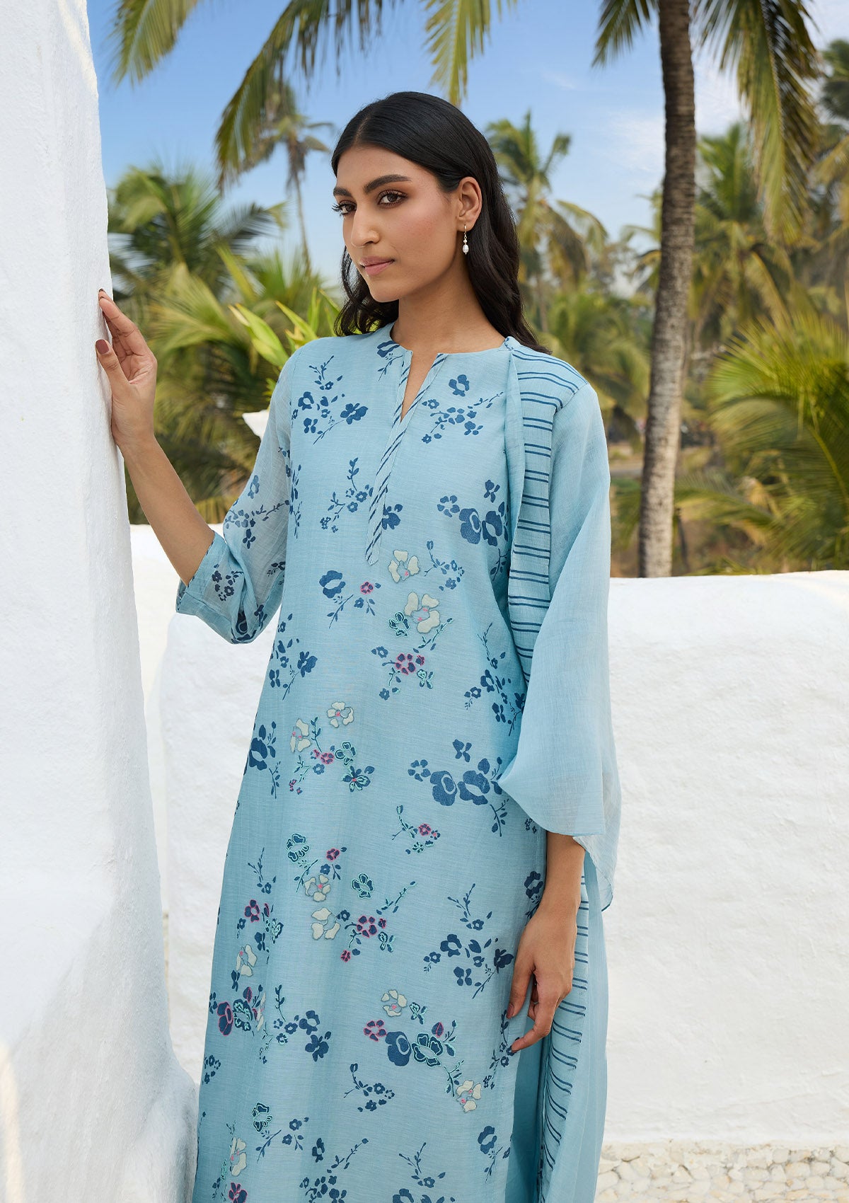 Sky Floral Kurta Set