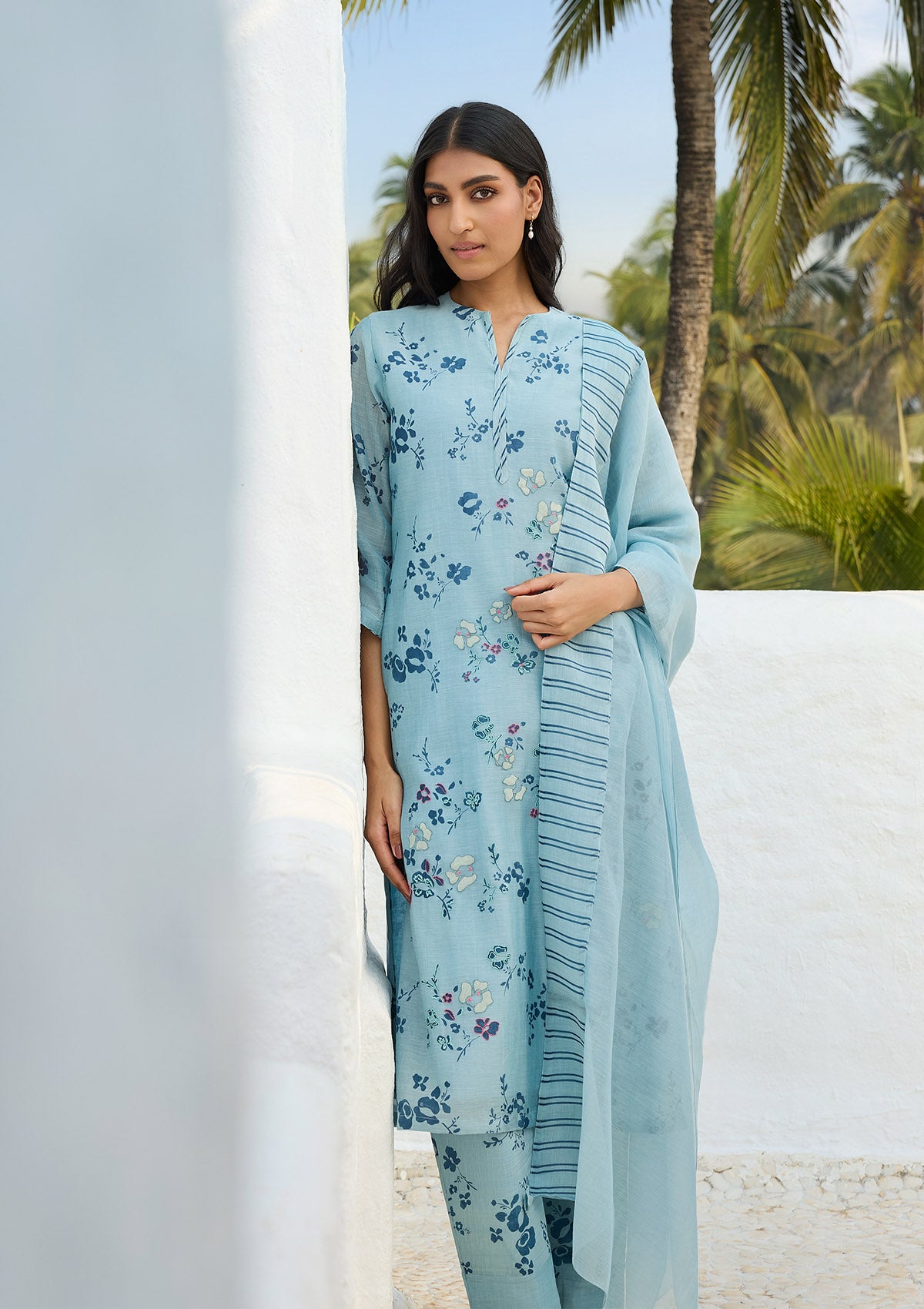 Sky Floral Kurta Set