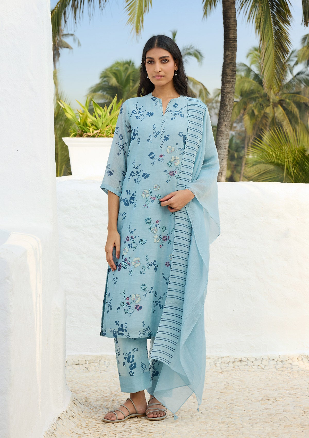 Sky Floral Kurta Set