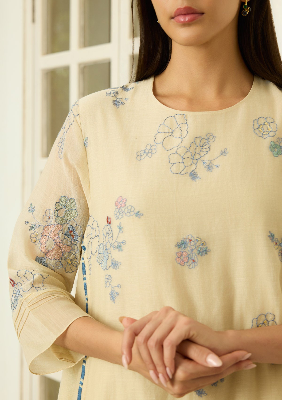 Ecru Thread Embroidered Co-ord set