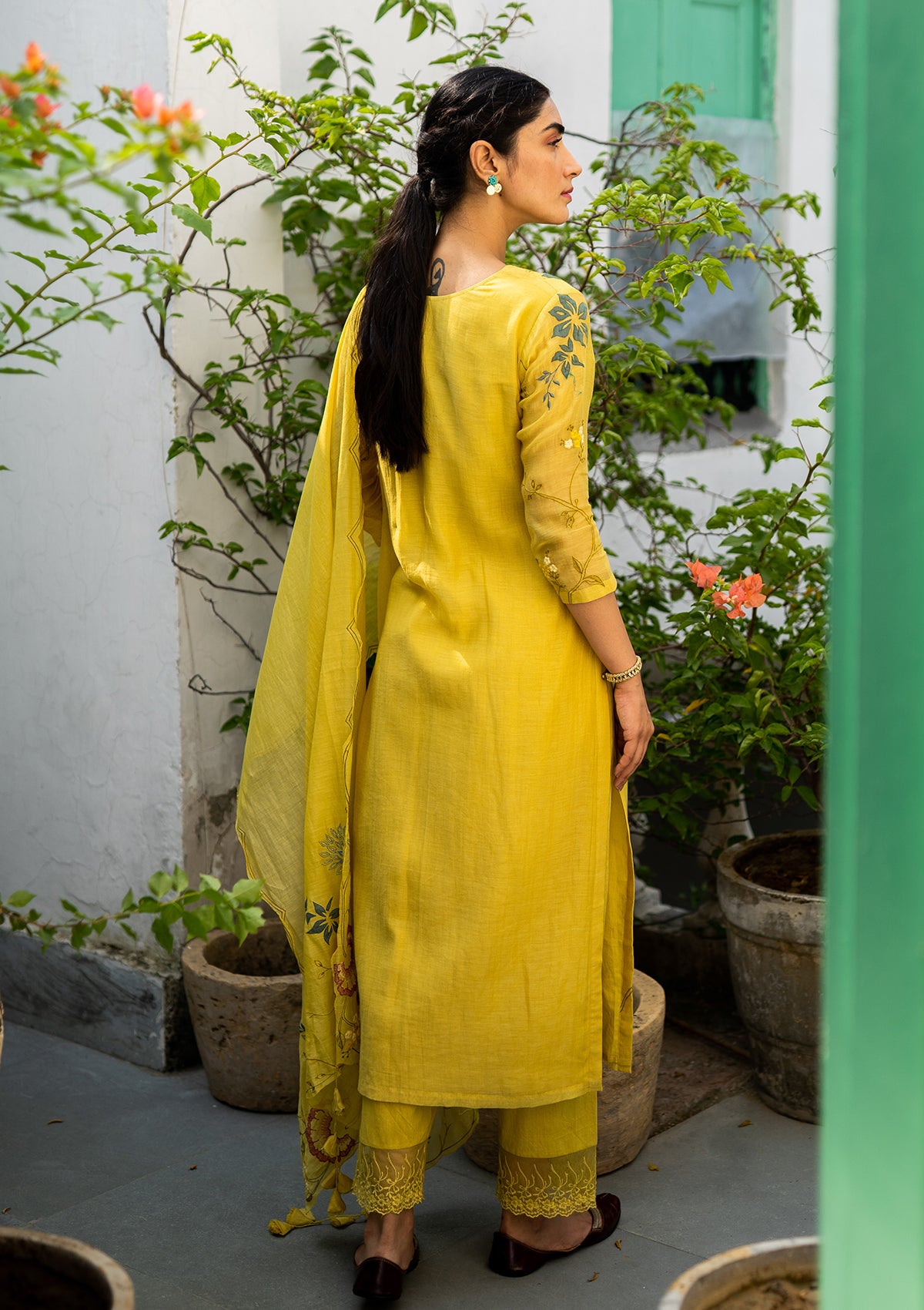 Daffodil Multi Hued Applique Kurta Set