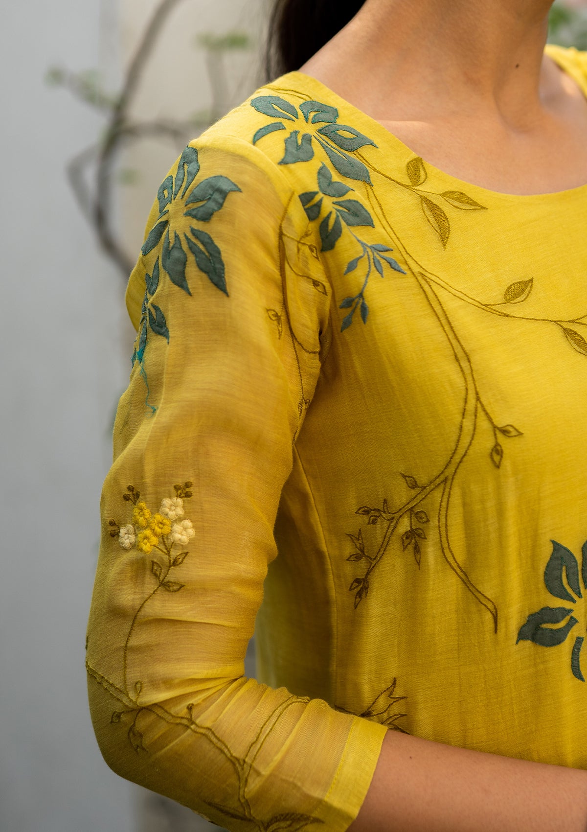 Daffodil Multi Hued Applique Kurta Set