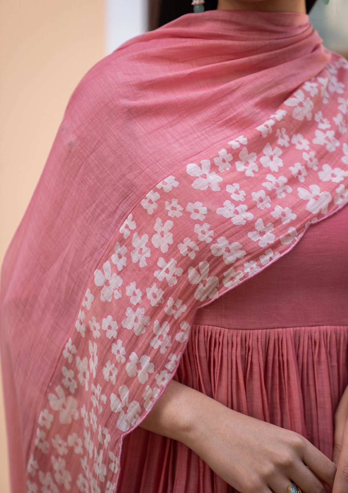 Hibiscus Discharge Print Anarkali Set