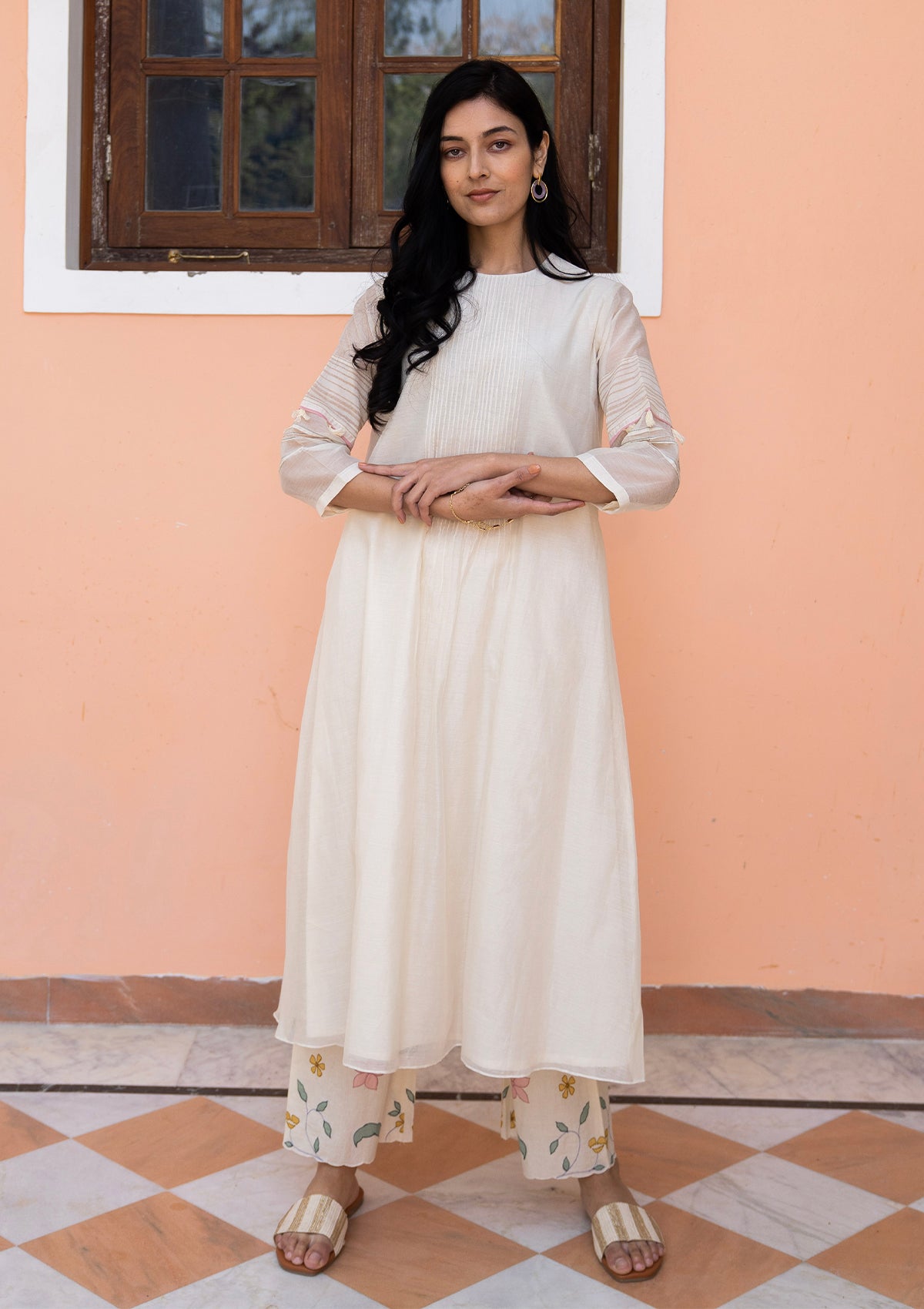 Porcelain Pintuck and Applique Co-ord Set