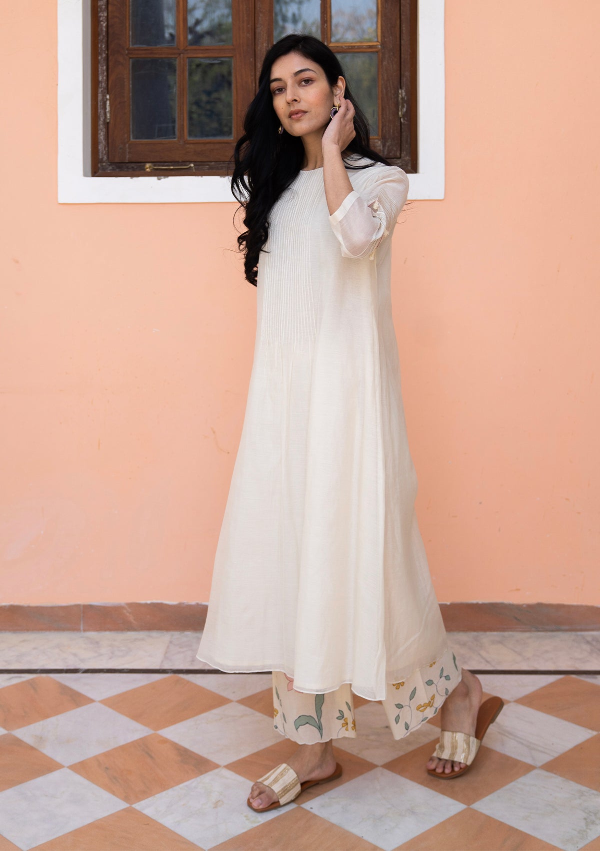 Porcelain Pintuck and Applique Co-ord Set