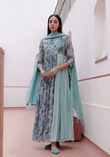 Sage Printed Anarkali Set