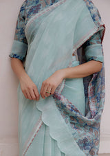 Sage Floral Saree