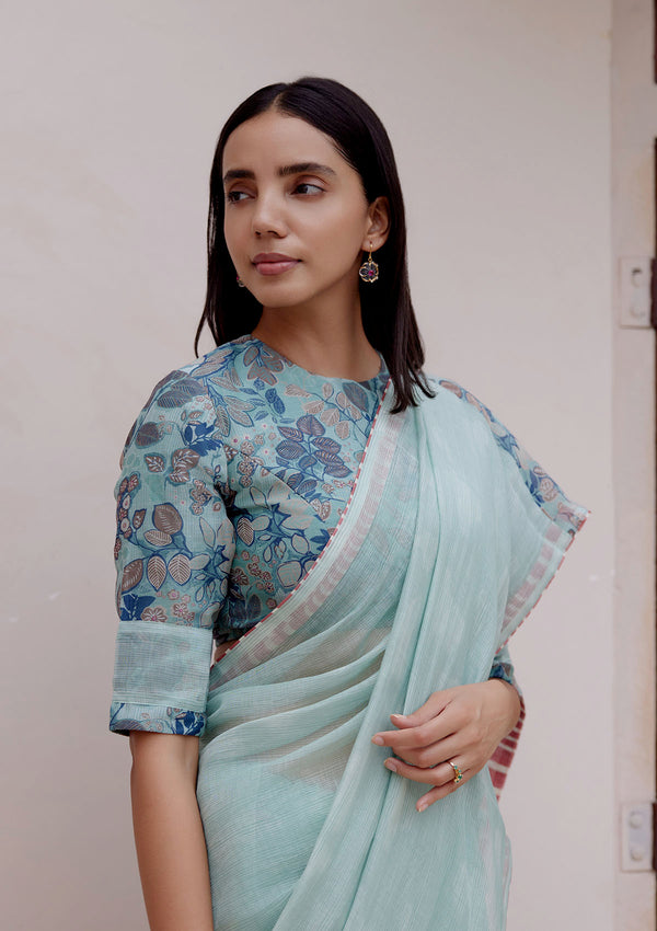 Sage Floral Saree