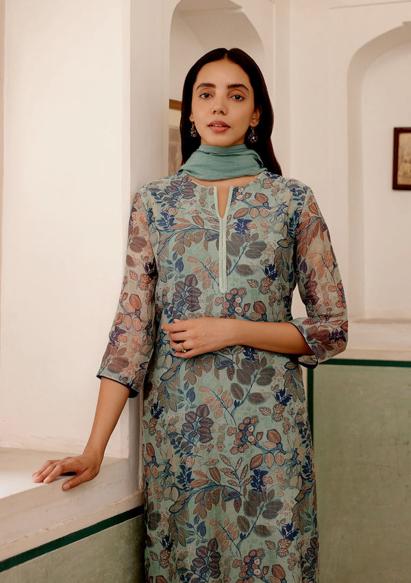 Sage Printed Kurta Set