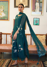 Teal Applique Kurta Set