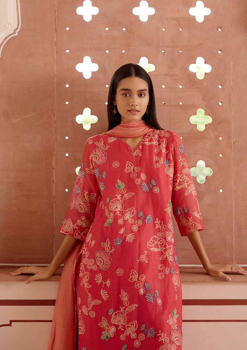 Rosewood Floral Kurta Set