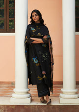 Coal Floral Embroidered Kurta Set