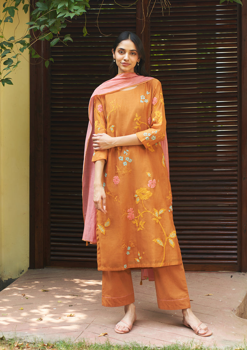 Marigold Applique Kurta Set