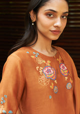 Marigold Floral Embroidery Kurta Set