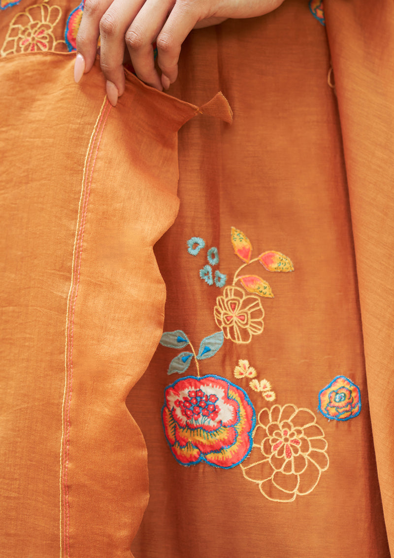 Marigold Floral Embroidery Kurta Set